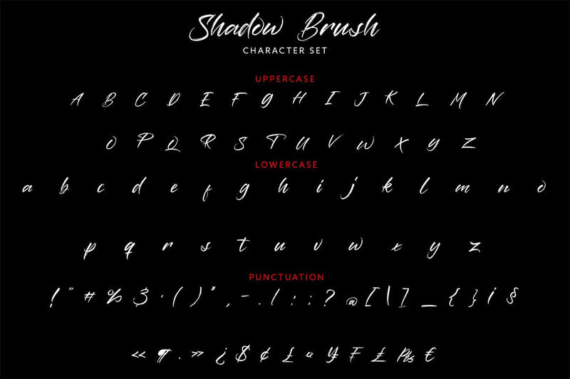 Shadow Brush Display - So Fontsy