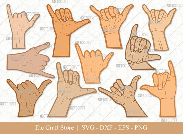Shaka Brah Clipart SVG Cut File | Hang Loose Svg | Hands Svg | Finger Svg | Bundle SVG ETC Craft 