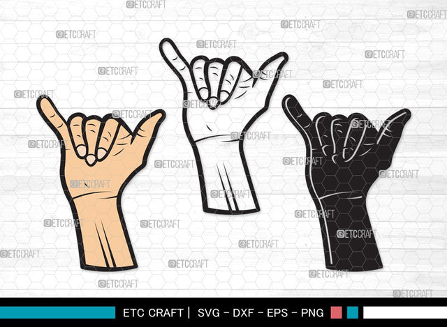 Shaka Brah SVG Cut File | Hang Loose Svg | Hands Svg | Finger Svg | Shaka Brah Clipart SVG ETC Craft 