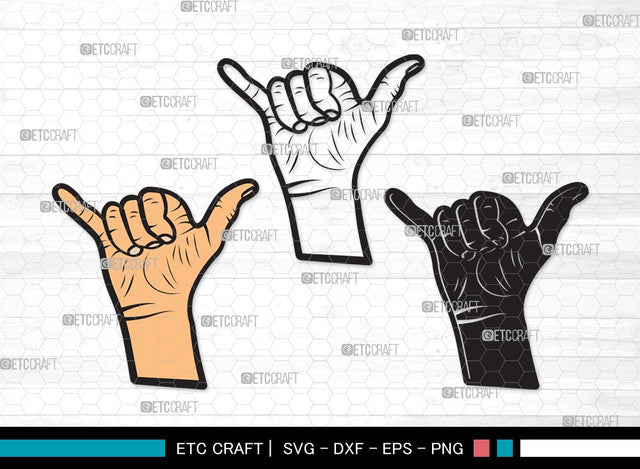 Shaka Brah SVG Cut File | Hang Loose Svg | Hands Svg | Finger Svg | Shaka Brah Clipart SVG ETC Craft 
