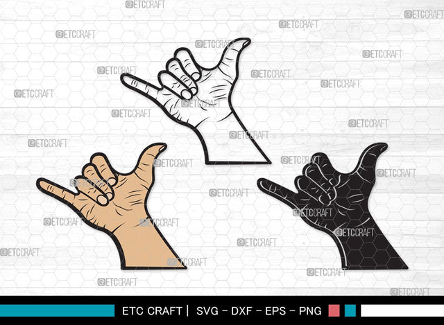 Shaka Brah SVG Cut File | Hang Loose Svg | Hands Svg | Finger Svg | Shaka Brah Clipart SVG ETC Craft 