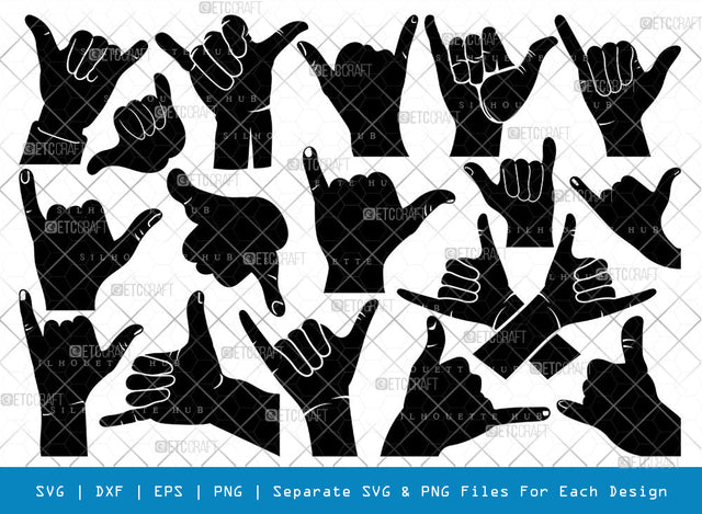 Shaka Brah SVG, Shaka Brah Silhouette, Hang Loose Svg, Hands Svg, Finger Svg, Hand Shaka Svg, Shaka Sign Svg, Shaka Brah Bundle SVG ETC Craft 