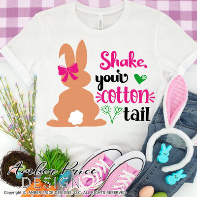 Shake your Cottontail SVG | Easter Bunny SVG | Easter SVG PNG DXF | Easter SVG | Kids Easter shirt SVG file | Kid's Spring SVG | Amber Price Design SVG Amber Price Design 