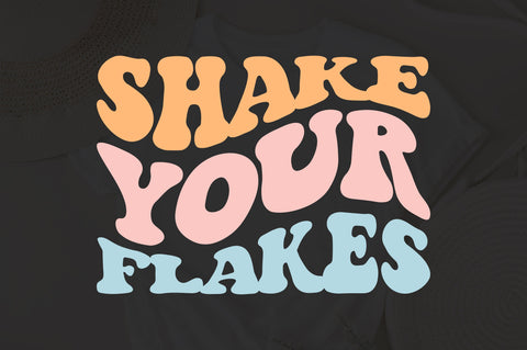 Shake Your Flakes svg, Hello Winter svg, Snowflakes svg, wavy style Stacked svg, freaking cold svg, Cozy svg, Holidays svg, png SVG Fauz 