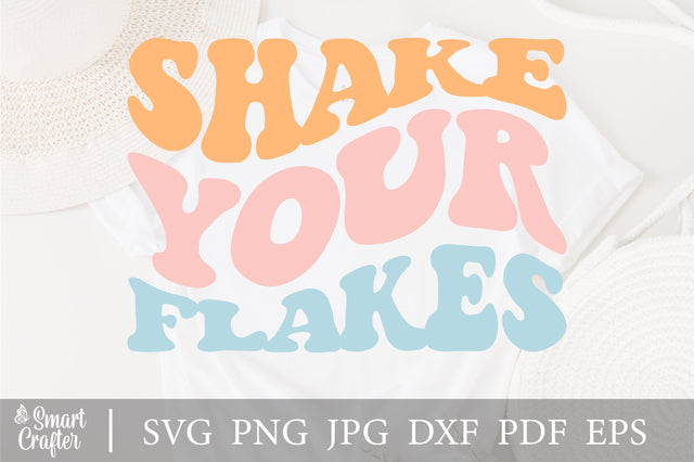 Shake Your Flakes svg, Hello Winter svg, Snowflakes svg, wavy style Stacked svg, freaking cold svg, Cozy svg, Holidays svg, png SVG Fauz 