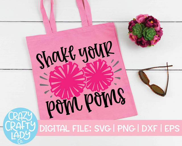 Shake Your Pompoms | Cheerleader SVG Cut File SVG Crazy Crafty Lady Co. 