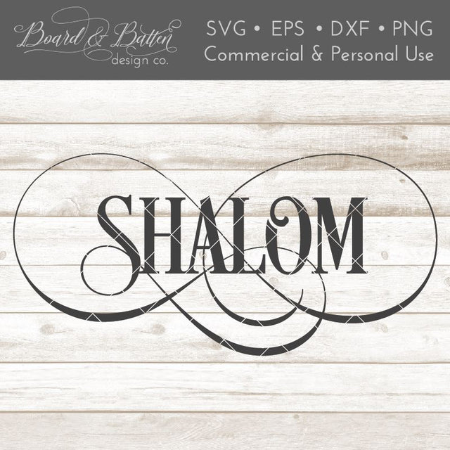 Shalom Hanukkah Jewish SVG File SVG Board & Batten Design Co 