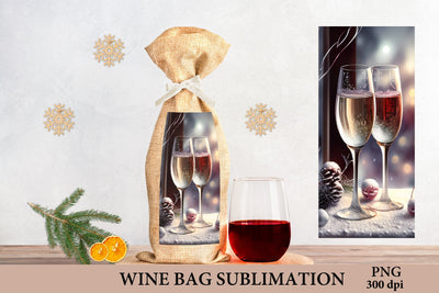 Сhampagne Flutes Sublimation PNG. Wine Bag Sublimation Sublimation Olga Terlyanskaya 
