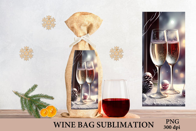 Сhampagne Flutes Sublimation PNG. Wine Bag Sublimation Sublimation Olga Terlyanskaya 