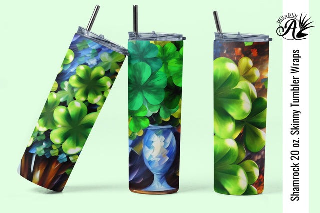Shamrock 20oz Skinny Tumblers sublimation wraps Sublimation Angel on Empire 