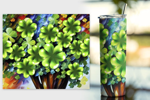 Shamrock 20oz Skinny Tumblers sublimation wraps Sublimation Angel on Empire 