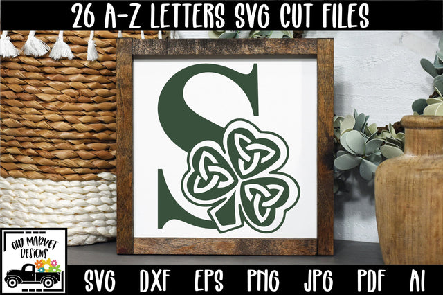 Shamrock Alphabet Letter A-Z SVG Cut Files SVG Old Market