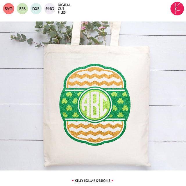 Shamrock Bar Monogram Frame SVG Kelly Lollar Designs 