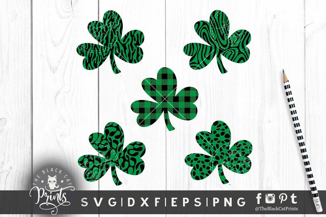 Shamrock Clover Clipart | St. Patrick's day cut files SVG TheBlackCatPrints 