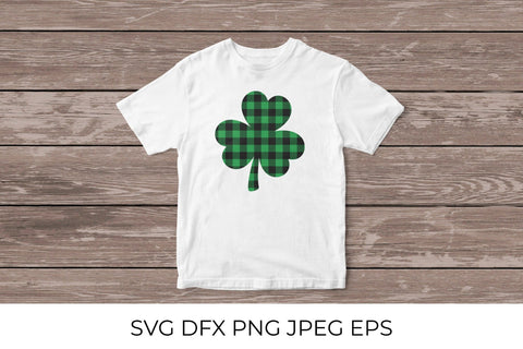 Shamrock clover leaf made of green buffalo pattern. Saint Patricks Day SVG LaBelezoka 