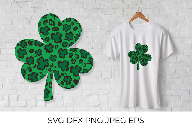 Shamrock clover leaf made of Leopard or cheetah print SVG LaBelezoka 
