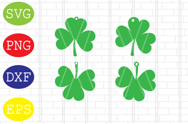 Shamrock Earrings Svg, Patrick's Day Svg, Png, Eps, Dxf Files SVG DigitalSvgFiles 