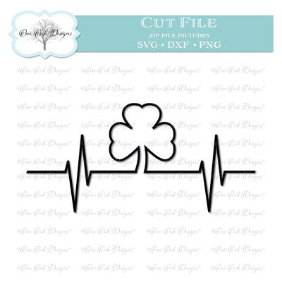 Shamrock EKG SVG One Oak Designs 