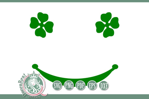 Shamrock Face SVG SVG QueenBrat Digital Designs 