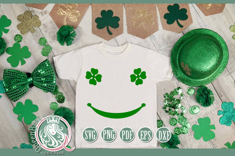 Shamrock Face SVG SVG QueenBrat Digital Designs 