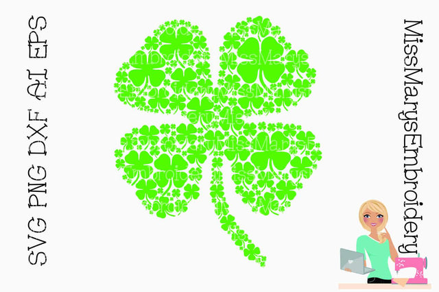 Shamrock full of Shamrocks SVG MissMarysEmbroidery 