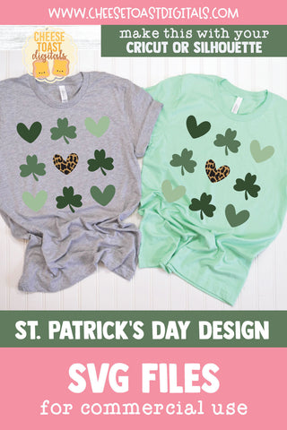 Shamrock Heart SVG | Leopard Print St Patrick's Day Shirt SVG Cheese Toast Digitals 