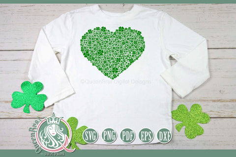 Shamrock Heart SVG SVG QueenBrat Digital Designs 