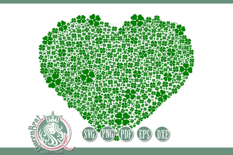 Shamrock Heart SVG SVG QueenBrat Digital Designs 