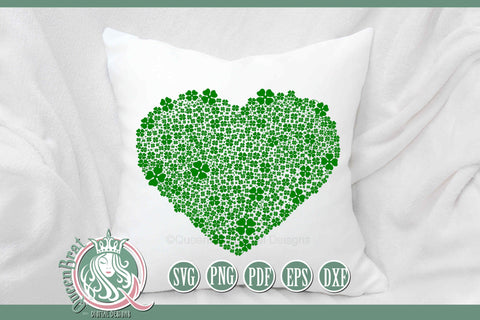 Shamrock Heart SVG SVG QueenBrat Digital Designs 