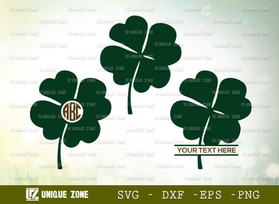 Shamrock Leaf SVG Cut File, Leaf Svg, Shamrock Svg, Clover Svg, Trefoil Svg, Four Leaf Svg, Shamrock Leaf Silhouette, SVG Unique Zone 