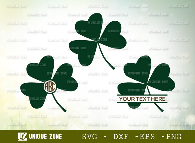 Shamrock Leaf SVG Cut File, Leaf Svg, Shamrock Svg, Clover Svg, Trefoil Svg, Four Leaf Svg, Shamrock Leaf Silhouette, SVG Unique Zone 