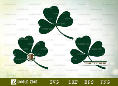 Shamrock Leaf SVG Cut File, Leaf Svg, Shamrock Svg, Clover Svg, Trefoil Svg, Four Leaf Svg, Shamrock Leaf Silhouette, SVG Unique Zone 