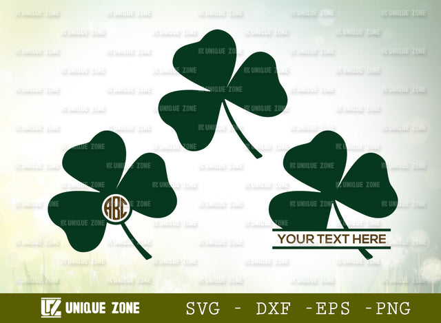 Shamrock Leaf SVG Cut File, Leaf Svg, Shamrock Svg, Clover Svg, Trefoil Svg, Four Leaf Svg, Shamrock Leaf Silhouette, SVG Unique Zone 