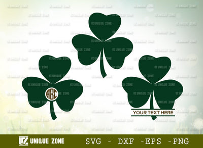 Shamrock Leaf SVG Cut File, Leaf Svg, Shamrock Svg, Clover Svg, Trefoil Svg, Four Leaf Svg, Shamrock Leaf Silhouette, SVG Unique Zone 