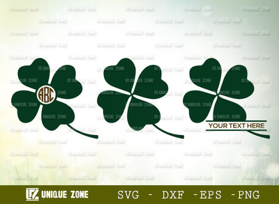 Shamrock Leaf SVG Cut File, Leaf Svg, Shamrock Svg, Clover Svg, Trefoil Svg, Four Leaf Svg, Shamrock Leaf Silhouette, SVG Unique Zone 