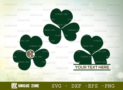 Shamrock Leaf SVG Cut File, Leaf Svg, Shamrock Svg, Clover Svg, Trefoil Svg, Four Leaf Svg, Shamrock Leaf Silhouette, SVG Unique Zone 
