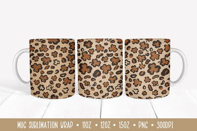 Shamrock Leaves Leopard Mug Wrap. Patricks Day Mug Wrap PNG Sublimation LaBelezoka 