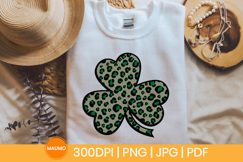 Shamrock leopard print subliamtion clipart, St Patrick’s Day SVG Maumo Designs 