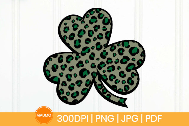 Shamrock leopard print subliamtion clipart, St Patrick’s Day SVG Maumo Designs 
