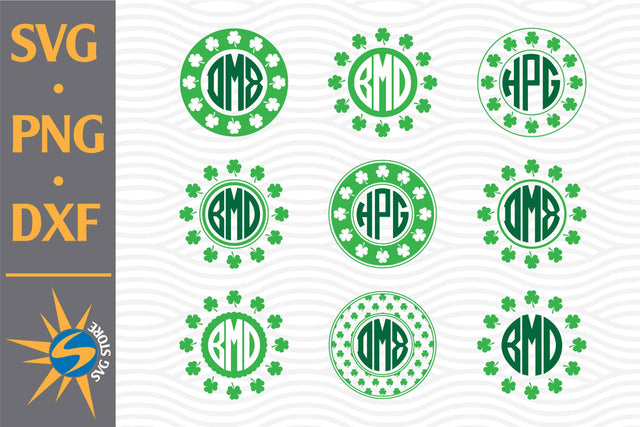 Shamrock Monogram SVG, PNG, DXF Digital Files Include SVG SVGStoreShop 