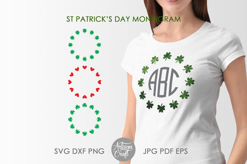 Shamrock monogram SVG, St Patrick's day SVG Artisan Craft SVG 