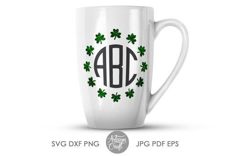 Shamrock monogram SVG, St Patrick's day SVG Artisan Craft SVG 