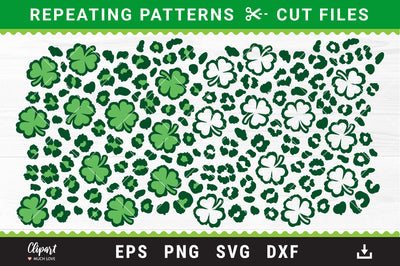 Shamrock pattern SVG Leopard print SVG, DXF, PNG SVG ClipartMuchLove 