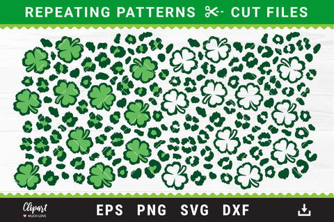 Shamrock pattern SVG Leopard print SVG, DXF, PNG SVG ClipartMuchLove 