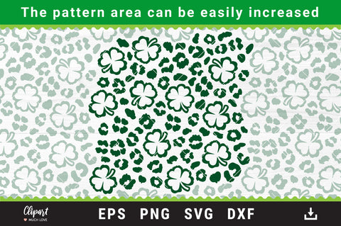 Shamrock pattern SVG Leopard print SVG, DXF, PNG SVG ClipartMuchLove 