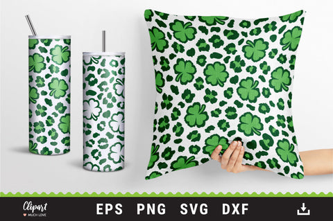 Shamrock pattern SVG Leopard print SVG, DXF, PNG SVG ClipartMuchLove 