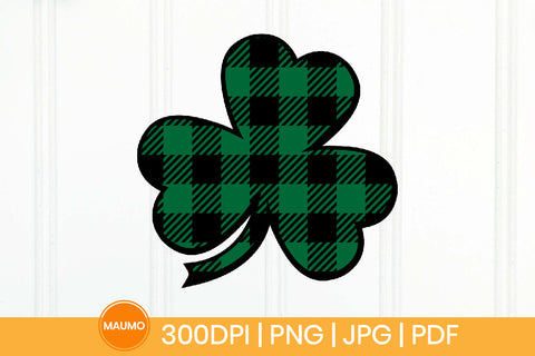 Shamrock plaid sublimation clipart, St Patrick’s Day png SVG Maumo Designs 