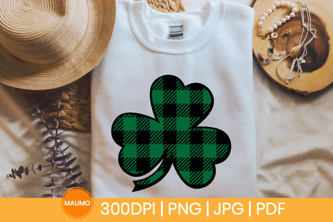 Shamrock plaid sublimation clipart, St Patrick’s Day png SVG Maumo Designs 