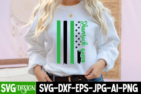 Shamrock Queen SVG Cut File, Shamrock Queen Sublimation SVG BlackCatsMedia 