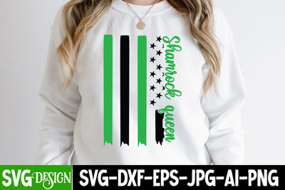 Shamrock Queen SVG Cut File, Shamrock Queen Sublimation SVG BlackCatsMedia 